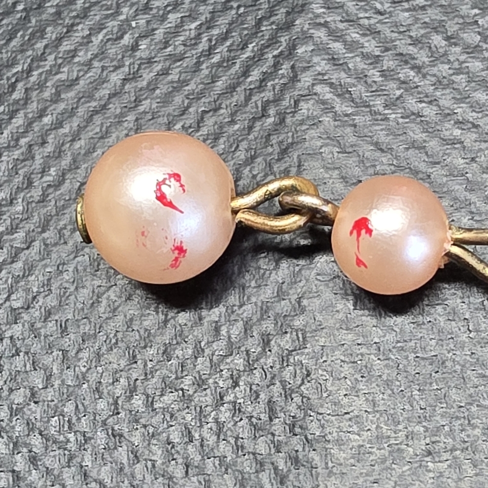 Vintage Pink Moonglow Demi Set Necklace & Clip Earrings Gold Tone - Picture 10 of 10